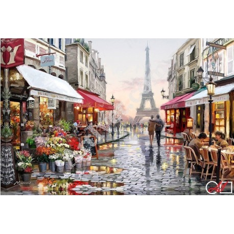 Наличен Диамантен гоблен УЛИЧКА КЪМ АЙФЕЛОВАТА КУЛА: Размер и Вид - Кръгли диаманти 30х20