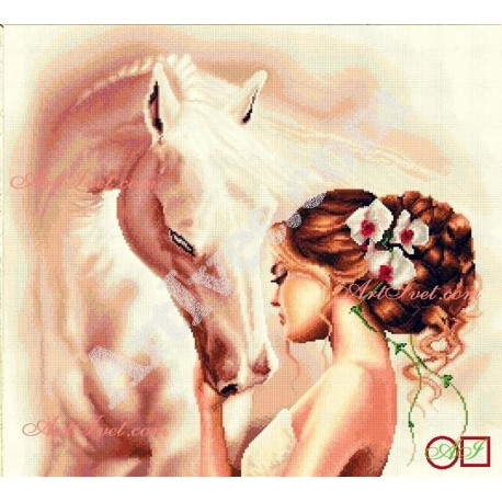 Наличен Диамантен гоблен СРОДНИ ДУШИ: Размер и Вид - Квадратни диаманти 34х30