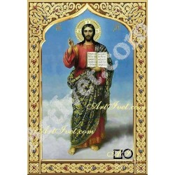 Наличен Диамантен гоблен ИСУС ХРИСТОС - СВЕТЛИ ДА СА ДНИТЕ ВИ: Размер и Вид - Кръгли диаманти 40х28