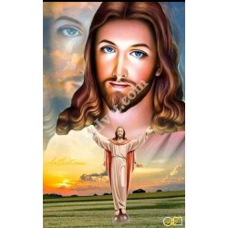 Наличен Диамантен гоблен ИСУС – ВСЕМИРНА ЛЮБОВ: Размер и Вид - Кръгли диаманти 45х28