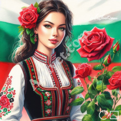 Наличен Диамантен гоблен - ЕДНА БЪЛГАРСКА РОЗА: Размер и Вид - Квадратни диаманти 60х60