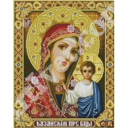 Наличен Диамантен гоблен ЗЛАТНА ИКОНА: Размер и Вид - Кръгли диаманти 63х49