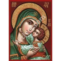 Наличен Диамантен гоблен - ИКОНА – ДЕВА МАРИЯ И ИСУС – БЛАГОДАТ: Размер и Вид - Кръгли диаманти 40х28