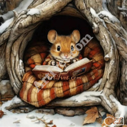 Наличен Диамантен гоблен - УЧЕНОЛЮБИВОТО МИШЛЕ: Размер и Вид - Кръгли диаманти 20х20