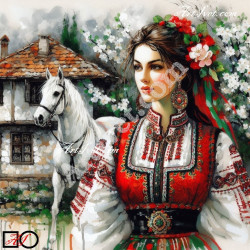 Наличен Диамантен гоблен - ПРЕД БАЩИНИЯ ДОМ: Размер и Вид - Кръгли диаманти 30х30