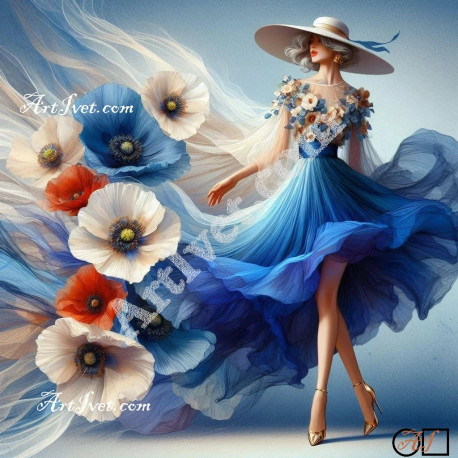 Наличен Диамантен гоблен - МАКОВ БРИЗ: Размер и Вид - Кръгли диаманти 60х60