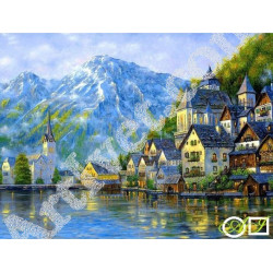 Наличен Диамантен гоблен ВИСОКИ СИНИ ПЛАНИНИ: Размер и Вид - Кръгли диаманти 28х21