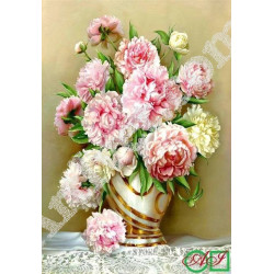 Наличен Диамантен гоблен РОЗОВИ БОЖУРИ: Размер и Вид - Кръгли диаманти 28х21