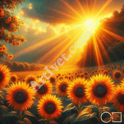 Наличен Диамантен гоблен - ОРАНЖЕВО НЕБЕТО, ОРАНЖЕВА ЗЕМЯТА – СЛЪНЧОГЛЕДОВ СВЯТ: Размер и Вид - Квадратни диаманти 60х60